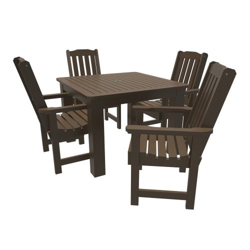 Sequoia Professional Blue Ridge Square Dining Set, 5 Piece Set, Weathered Acorn